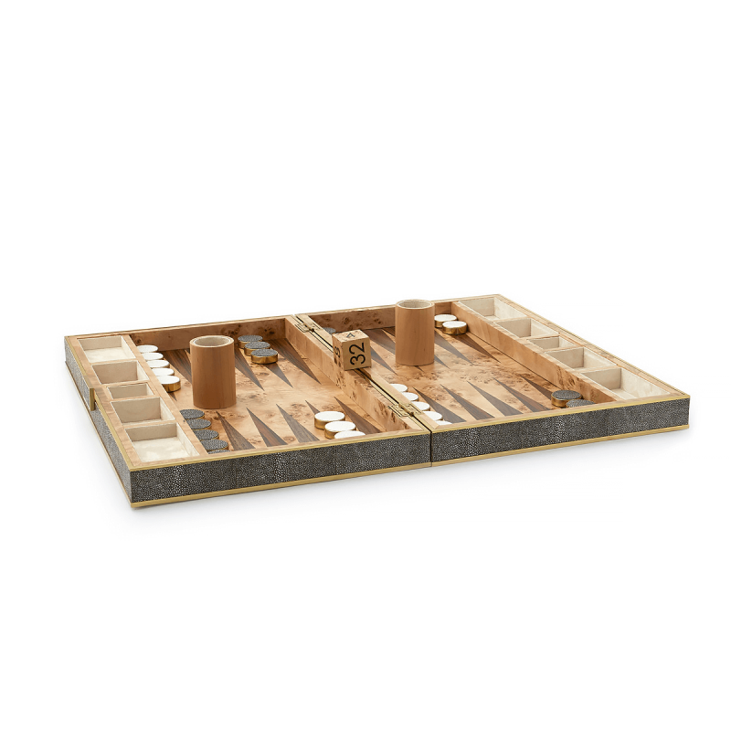 Shagreen Backgammon Set, large