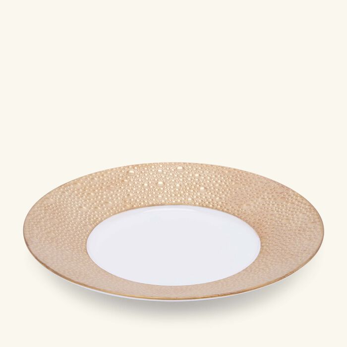 bernardaud ecume bread   butter plate round gold 16cm