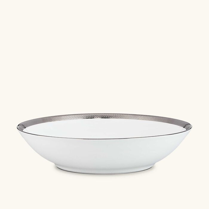 bernardaud maille platine soup plate white 19cm