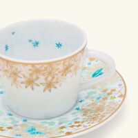 bernardaud feerie michael cailloux coffee cup   saucer blue