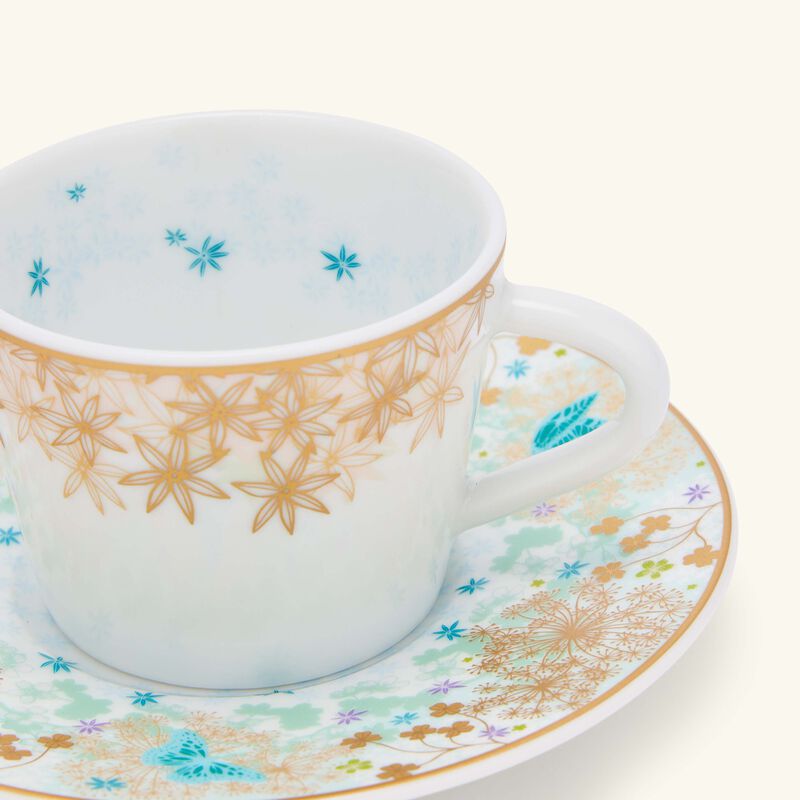 bernardaud feerie michael cailloux coffee cup   saucer blue