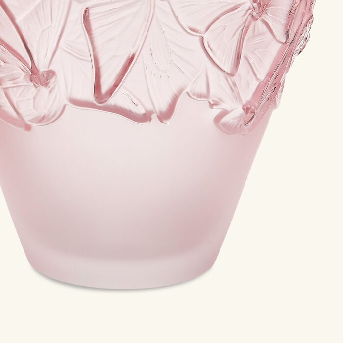 lalique papillons vase medium pink