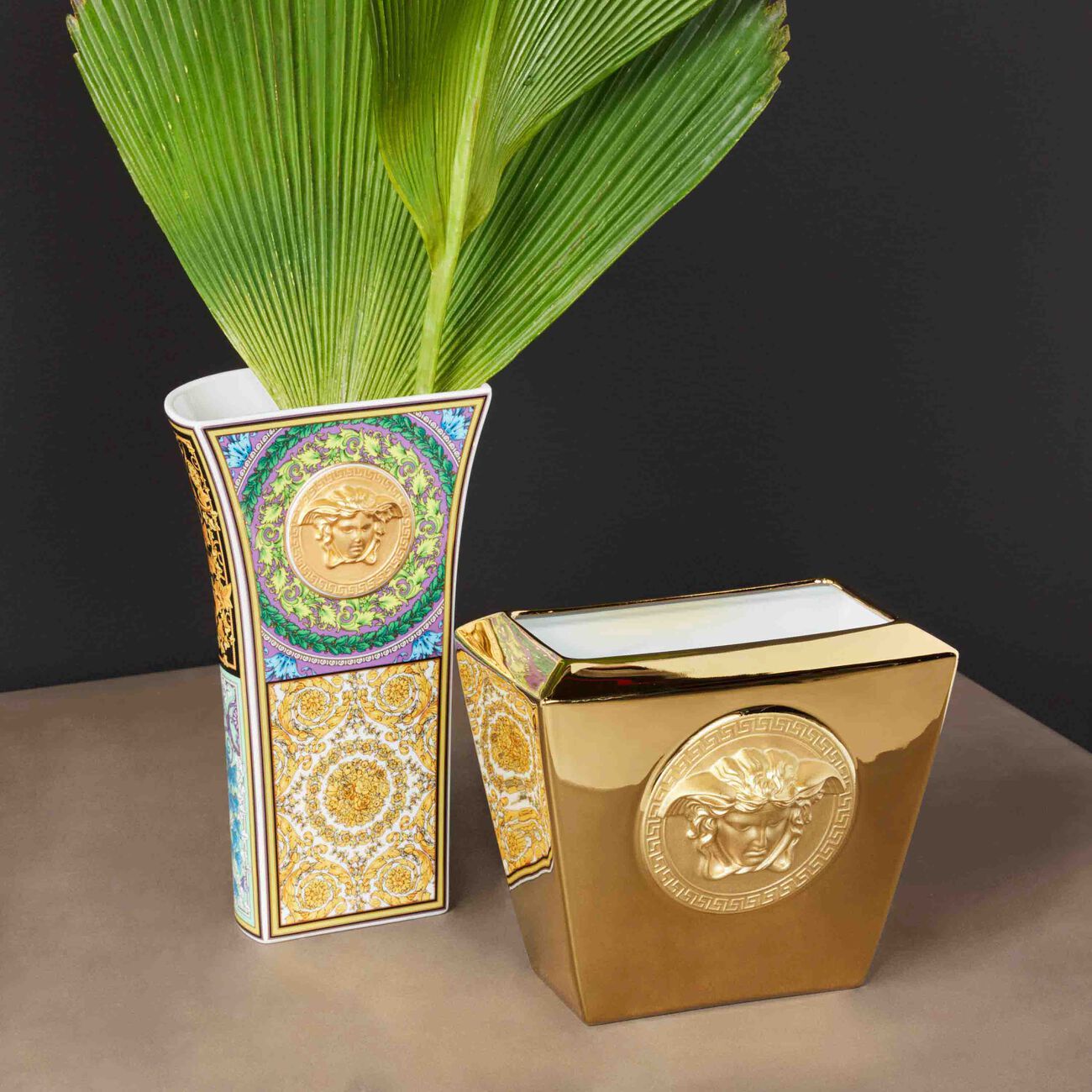 versace medusa vase small gold