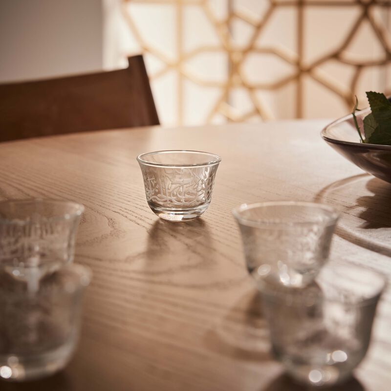 dimlaj thuluth arabic coffee cup clear set of 6