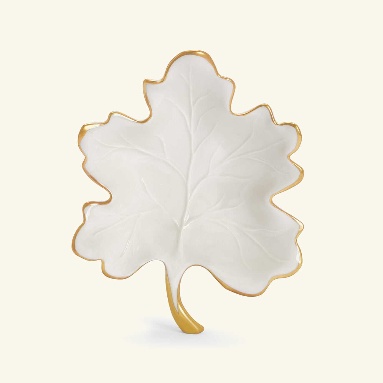 villari autumn fig leaf trinket tray small white