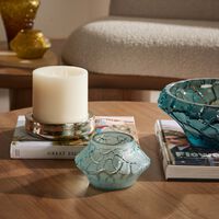 Terramineral Caldera Vase Votive Round Mini Blue lalique terramineral caldera vase votive round mini blue