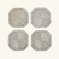 kim seybert louxor coaster silver set of 4