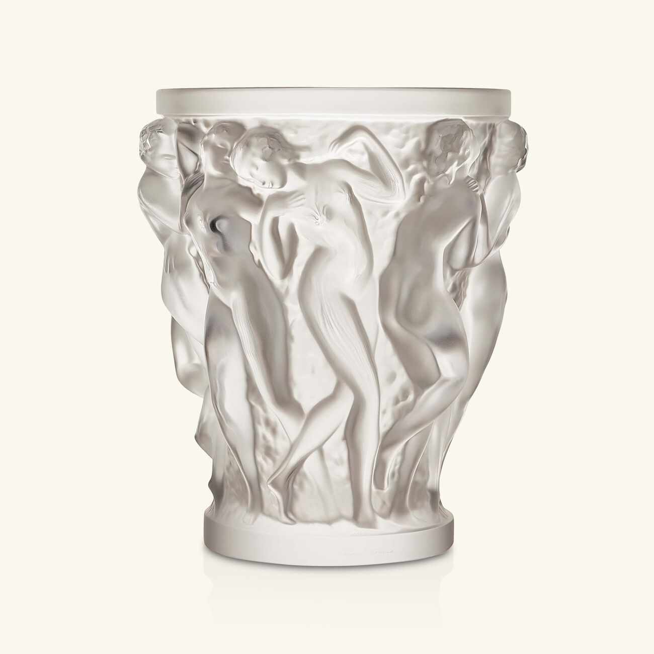 lalique bacchantes vase medium clear
