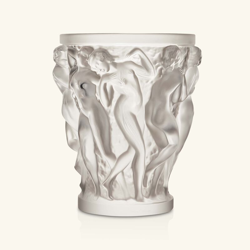 lalique bacchantes vase medium clear