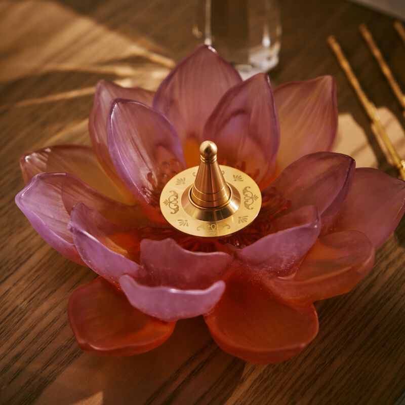 daum jardin de lotus incense holder pink