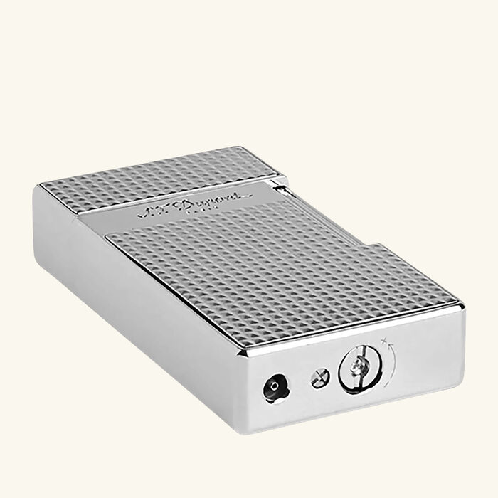 st dupont big d diamond head lighter silver