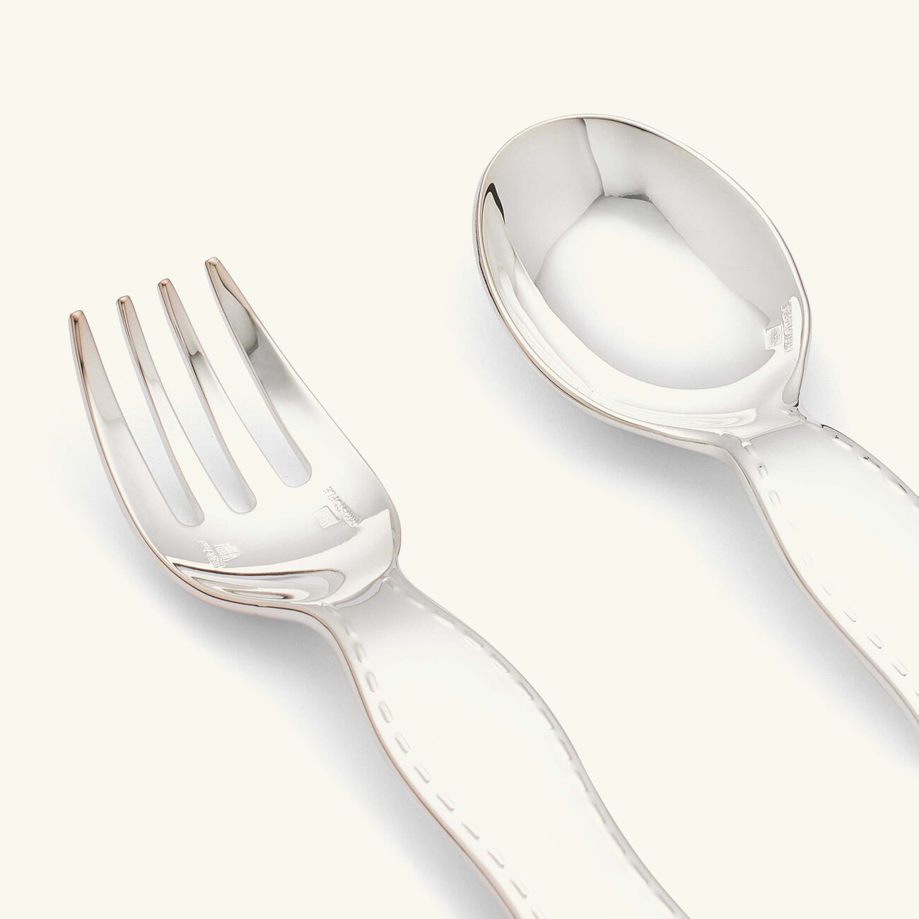 christofle charlie bear two piece baby flatware set silver