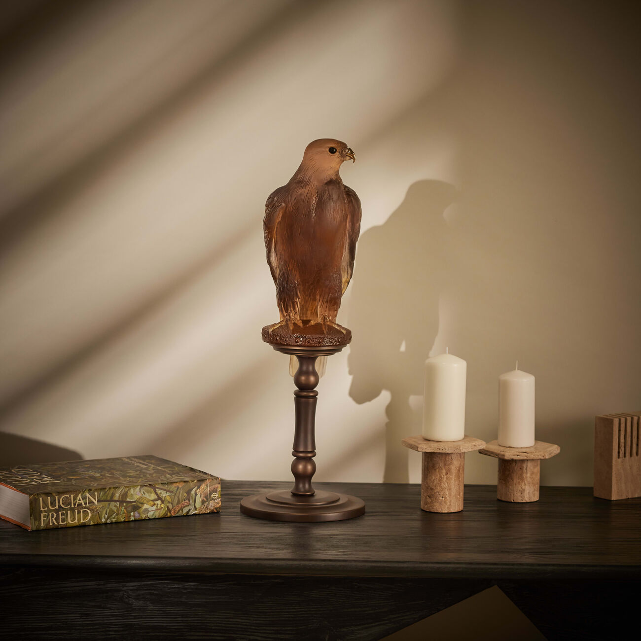 daum faucon gerfaut sculpture extra large brown limited edition