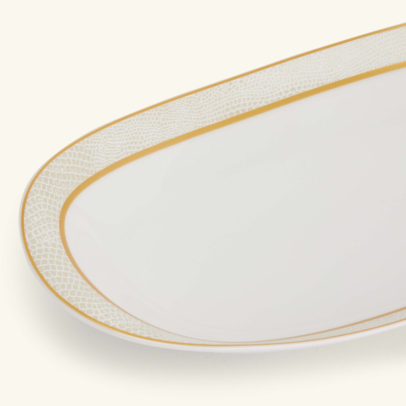 bernardaud sauvage blanc serving platter oval gold 23cm