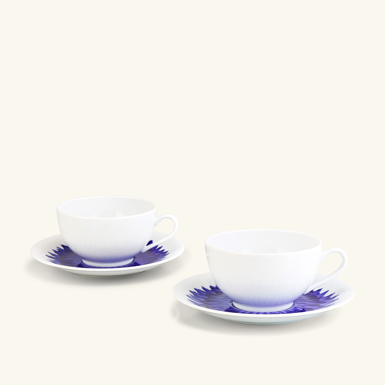 bernardaud in bloom coffee cup   saucer blue set of 2