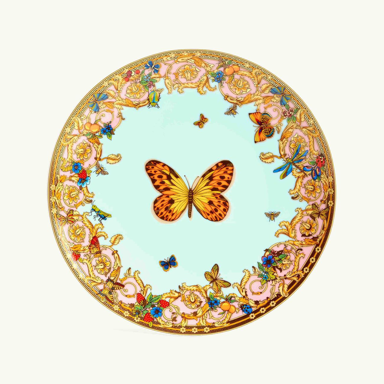 le jardin de versace bread butter plate round blue 16cm