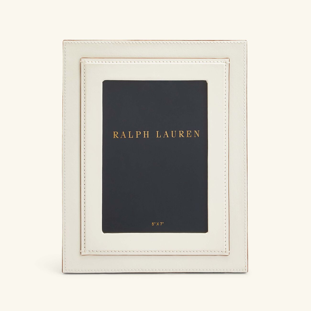 ralph lauren home brennan leather frame white 13x18cm