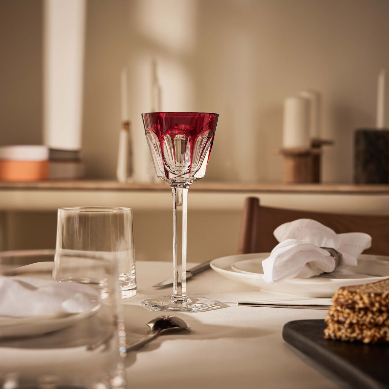 baccarat harcourt rhine wine glass pink