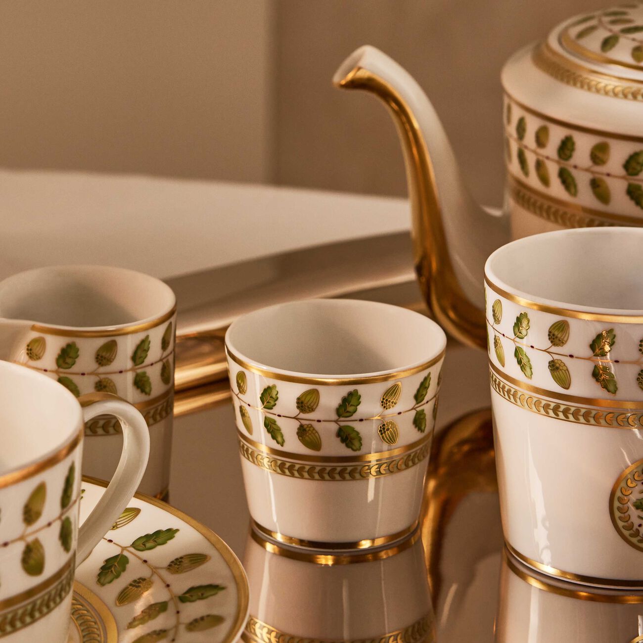bernardaud constance tea set green