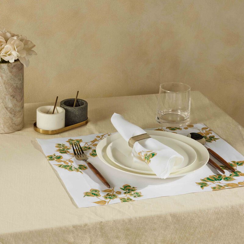 atelier houriatazi bougainviliers placemat   napkin white set of 4