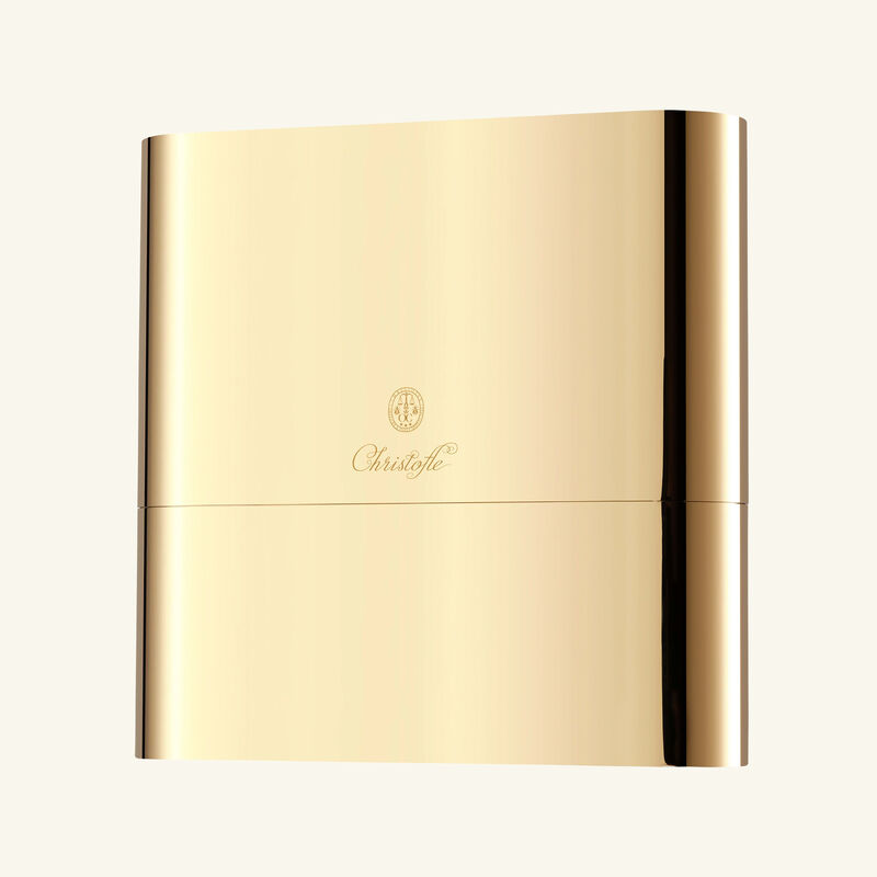 christofle concorde cutlery case gold