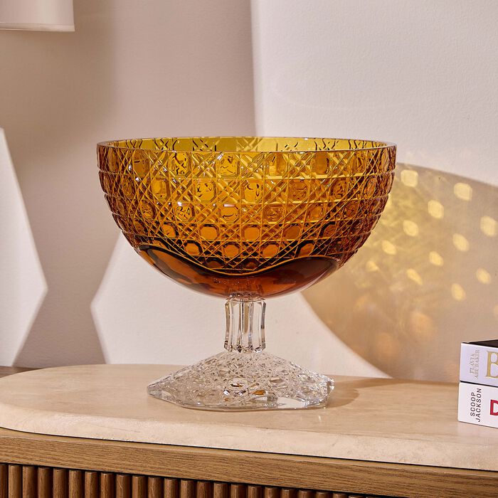 Metamorphosis Footed Centerpiece Yellow Medium mario cioni c metamorphosis footed centerpiece yellow medium
