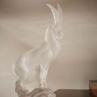 lalique terramineral ibex figurine medium clear