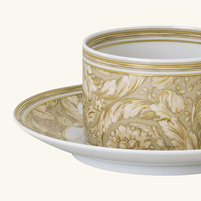 versace barocco beige tea cup saucer