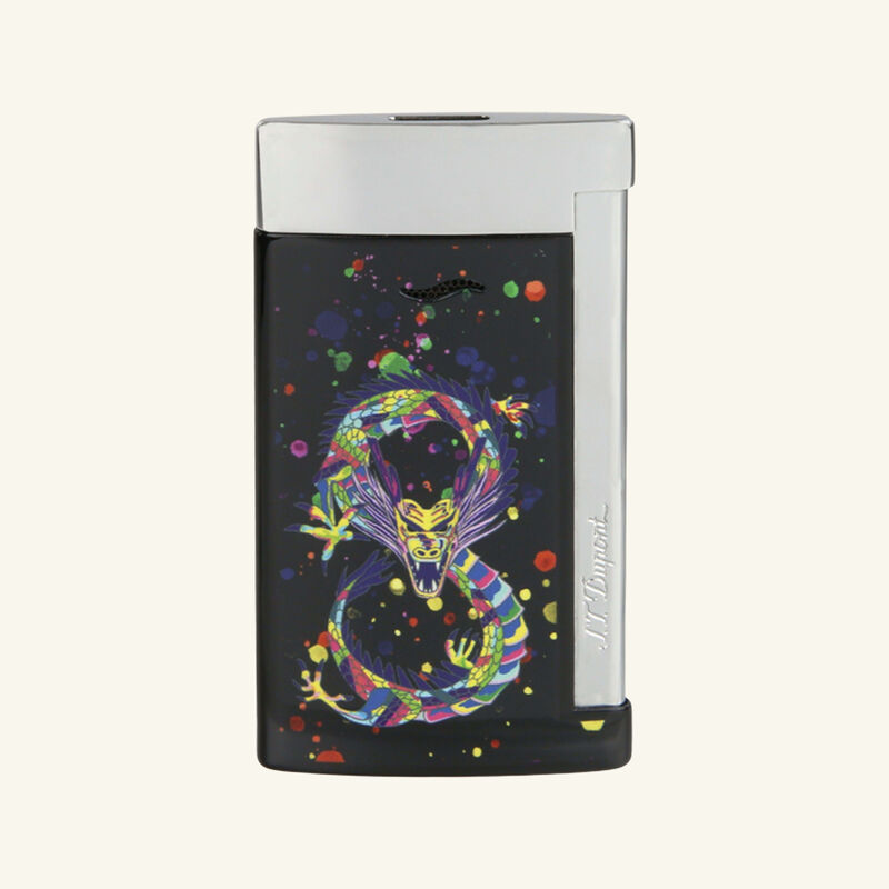 st dupont slim 7 year of the dragon lighter black