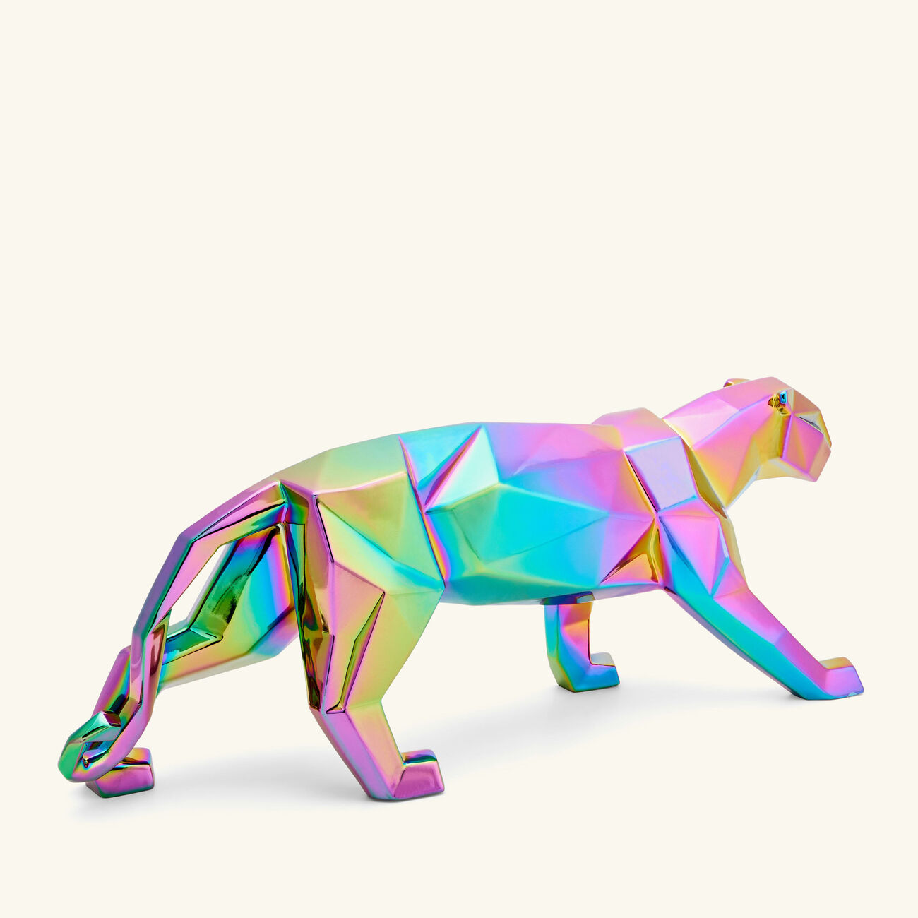 lladro iridiscent panther sculpture small