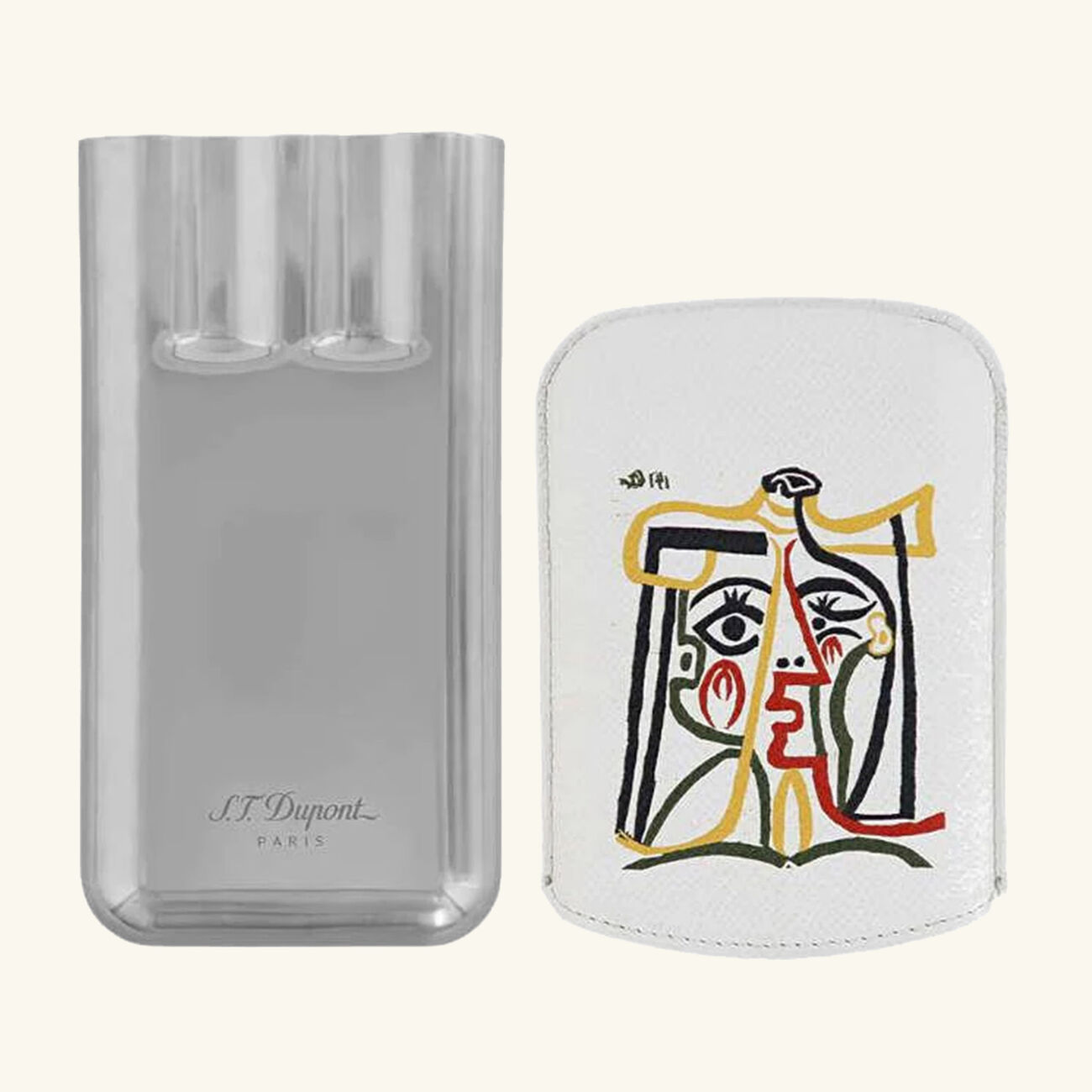 st dupont picasso triple cigar case white