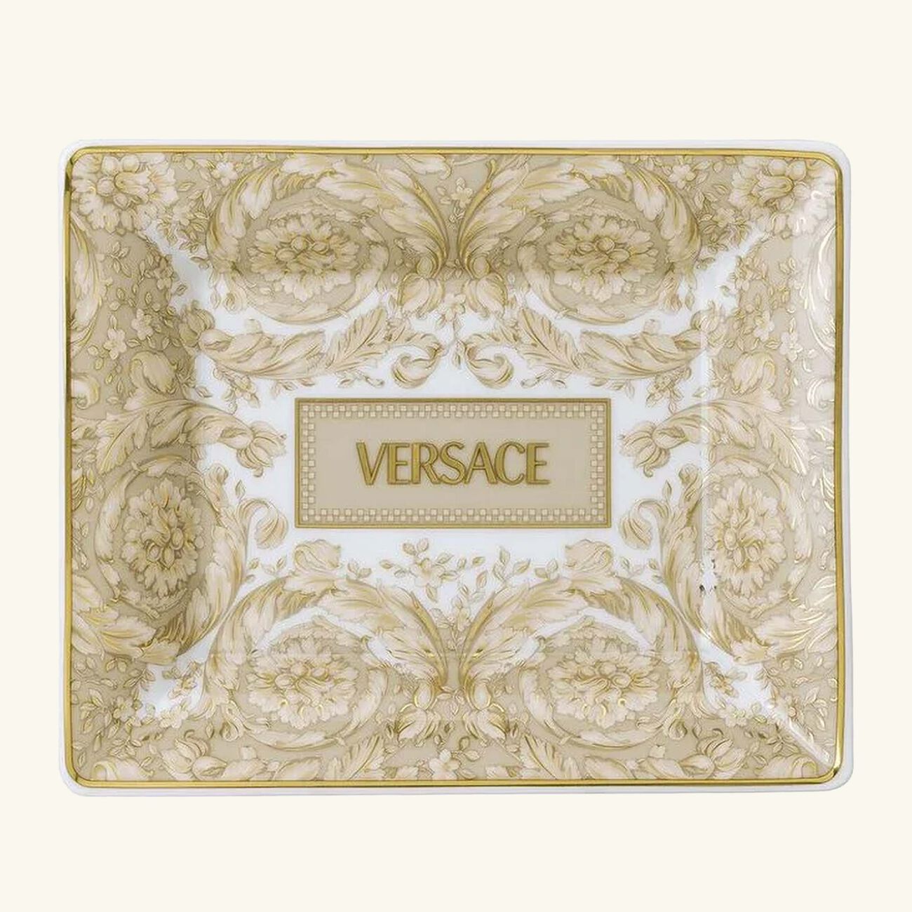 versace barocco beige serving dish 15 cm