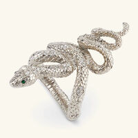 طقم مؤلف من أربع حلقات للمناديل على شكل ثعابين باللون الفضي لوبجيه طقم مؤلف من أربع حلقات للمناديل على شكل ثعابين باللون الفضي