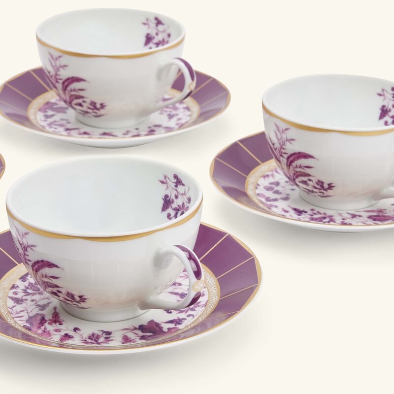 Tea Cup & Saucer Pink Set Of 4 bernardaud tea cup saucer pink set of 4