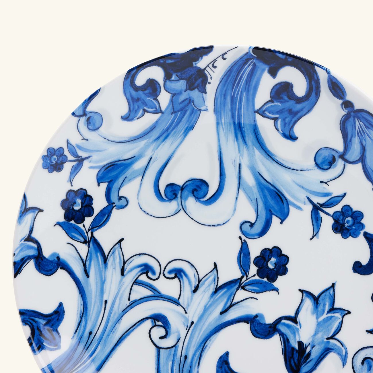 dolce gabbana casa blu mediterraneo fiore piccolo dinner plate blue round 26cm set of 2