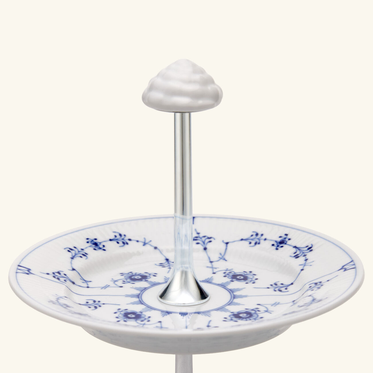 royal copenhagen blue fluted plain 2 tier cake stand white