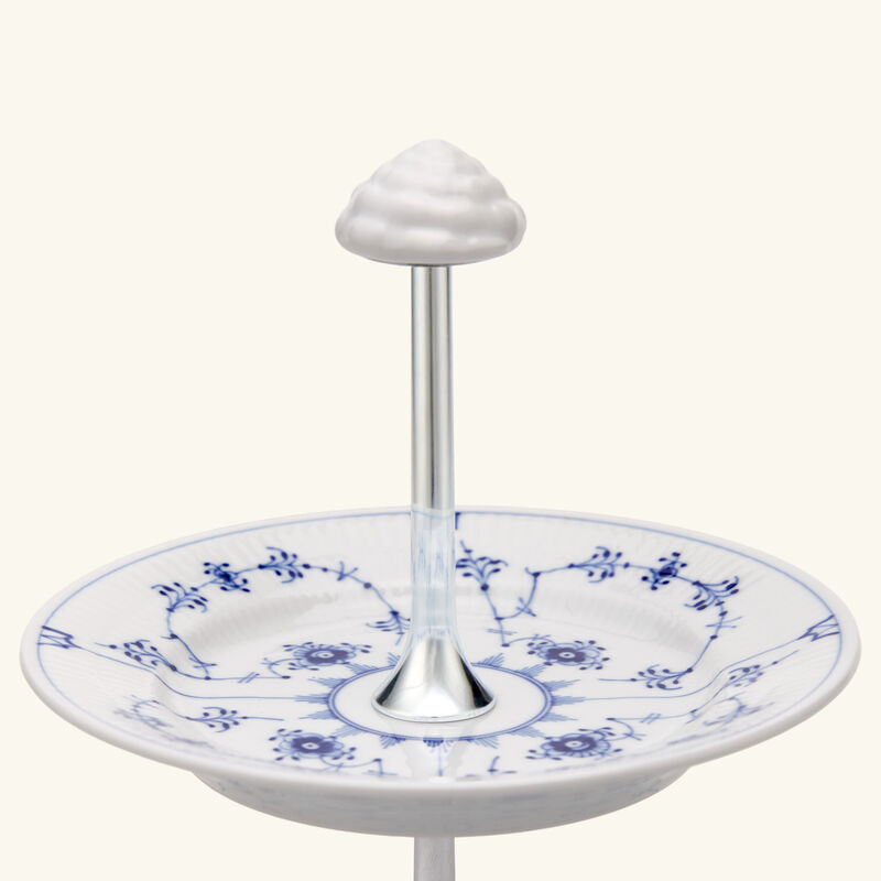 royal copenhagen blue fluted plain 2 tier cake stand white