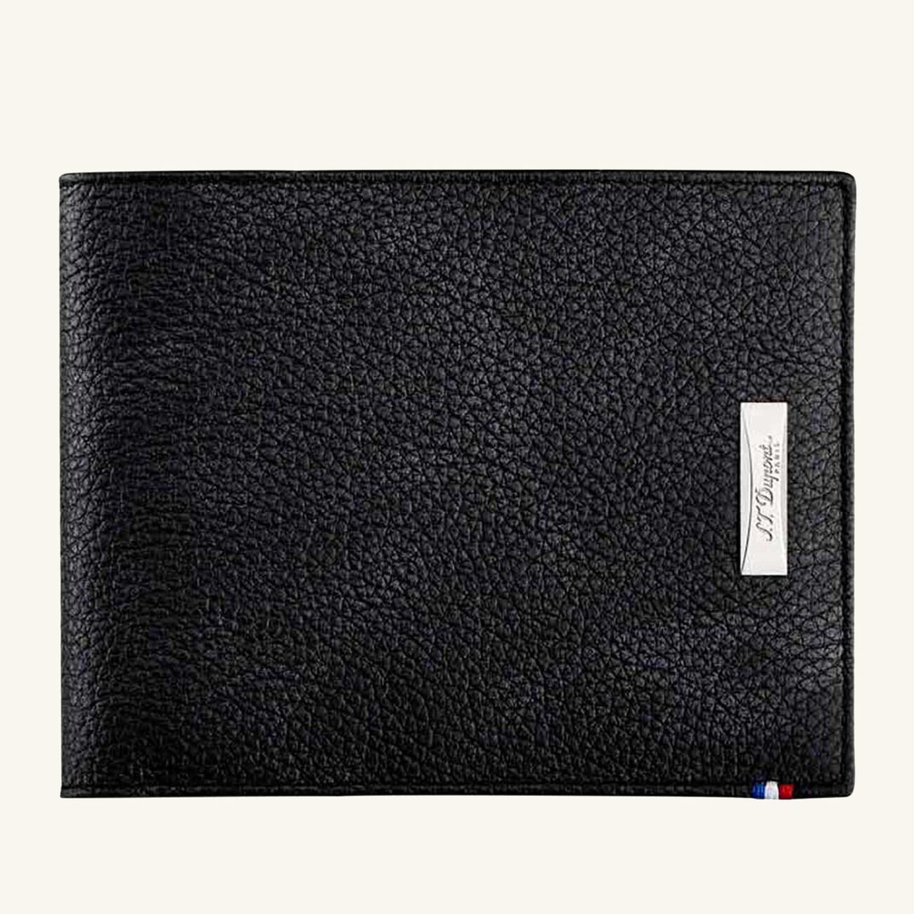 Line D Leather Wallet Black st dupont line d leather wallet black