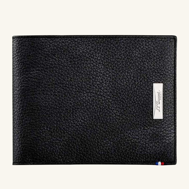 Line D Leather Wallet Black st dupont line d leather wallet black