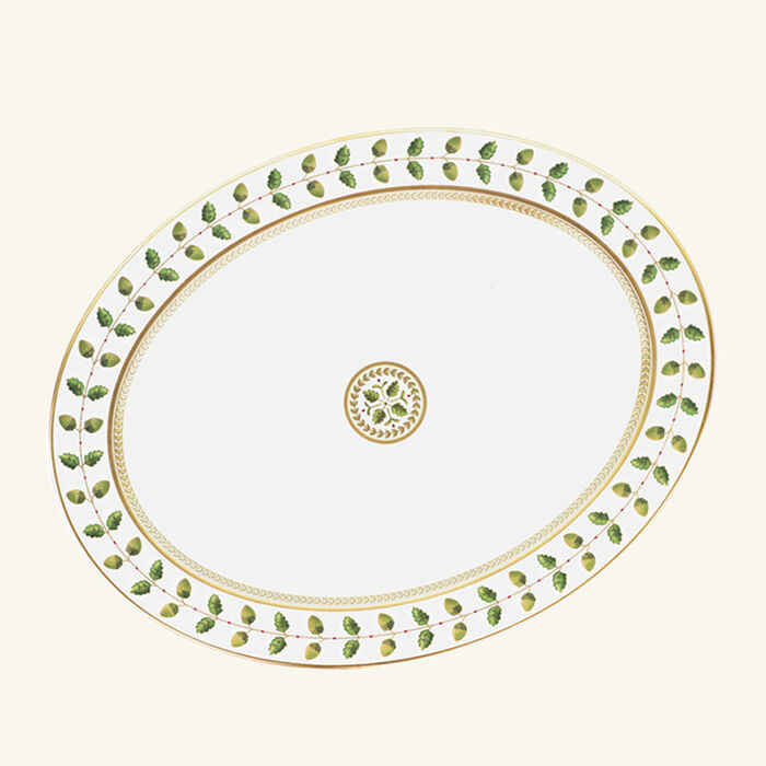 bernardaud constance serving platter oval green 43cm