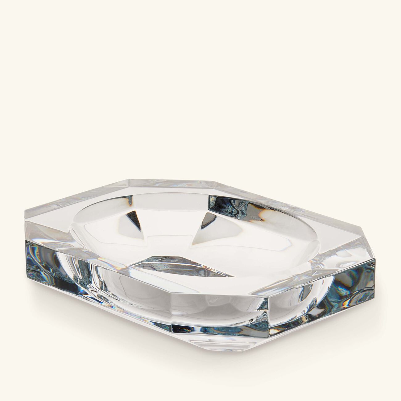 baccarat octogone trinket tray rectangular small clear