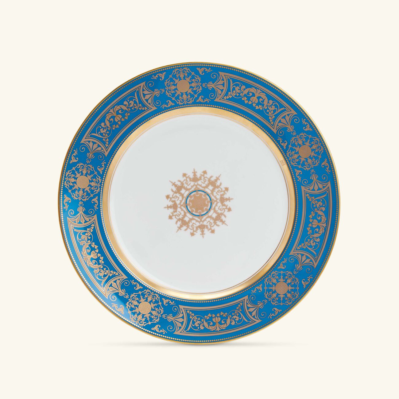 bernardaud aux rois dinner plate round blue 26cm