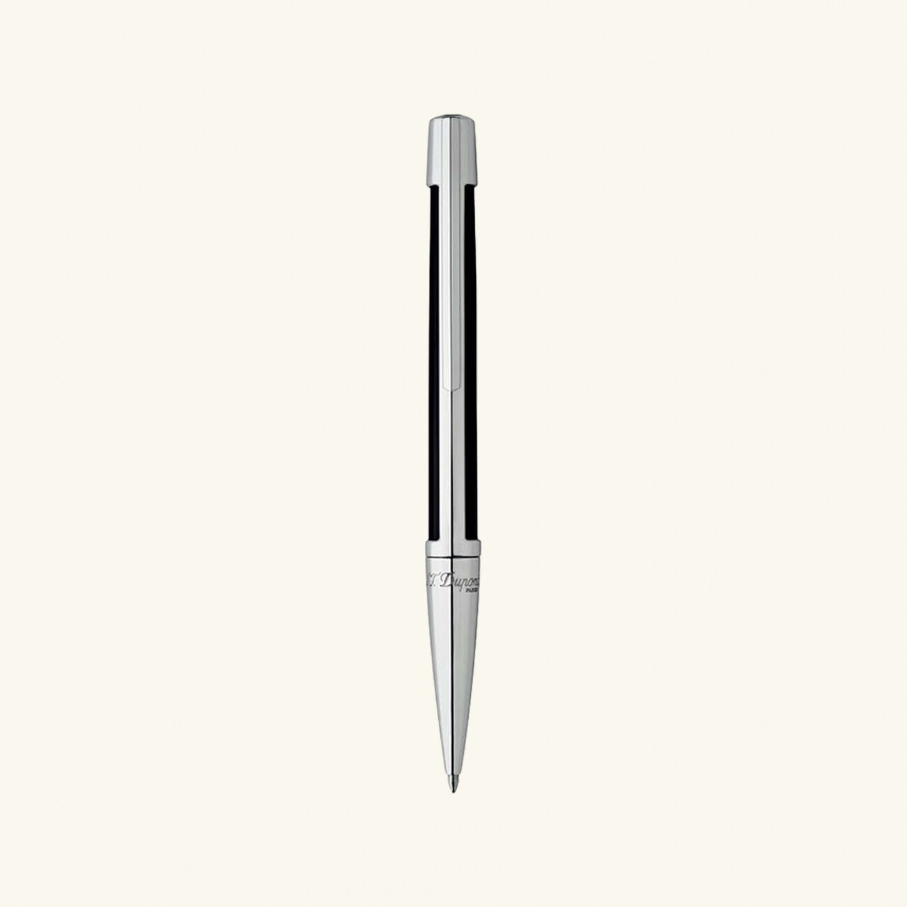 s t  dupont paris is renowned for luxury lighters  collectible pens  perfumes  and premium accessories  founded in 1872  s t  dupont blends innovation with timeless elegance  featuring the iconic diamond head pattern and exceptional french craftsmanship in every handcrafted piece قلم الحبر الجاف  بولبوينت  ديفي كروم مصقول
