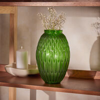 lalique plumes vase mini green