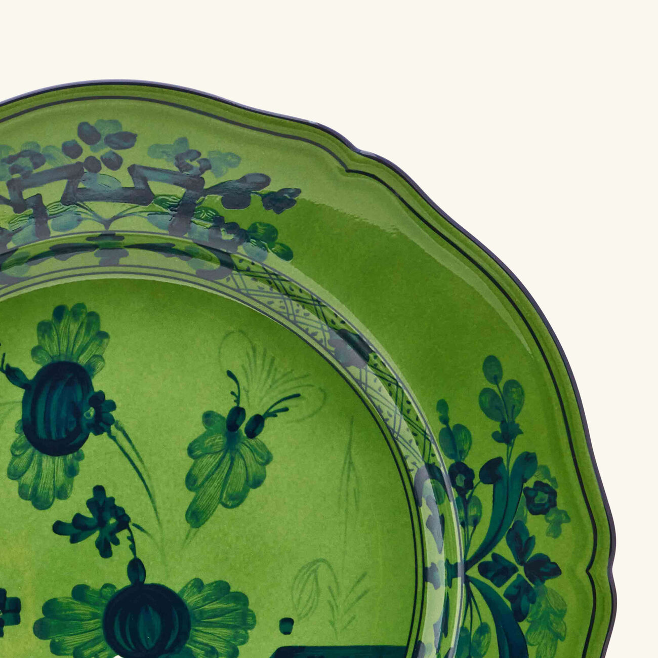 ginori 1735 oriente italiano serving platter round green 31cm