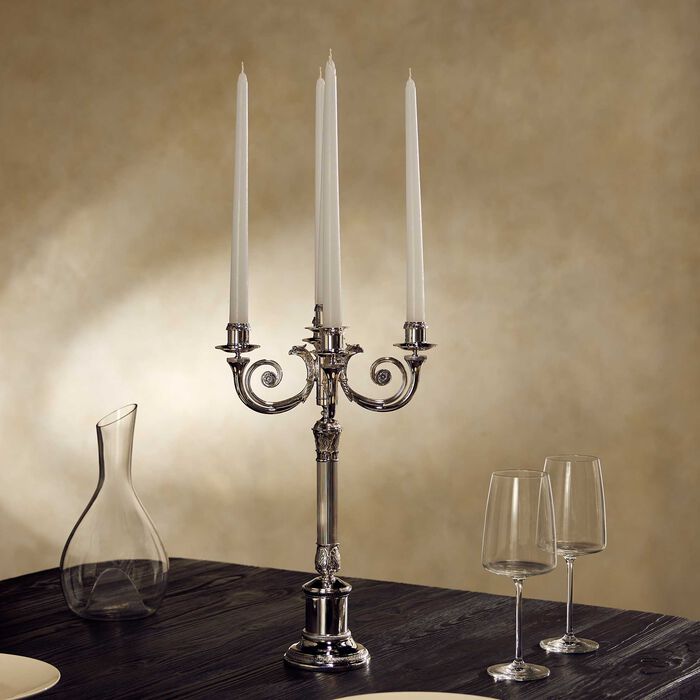 christofle malmaison five light candelabra silver plated