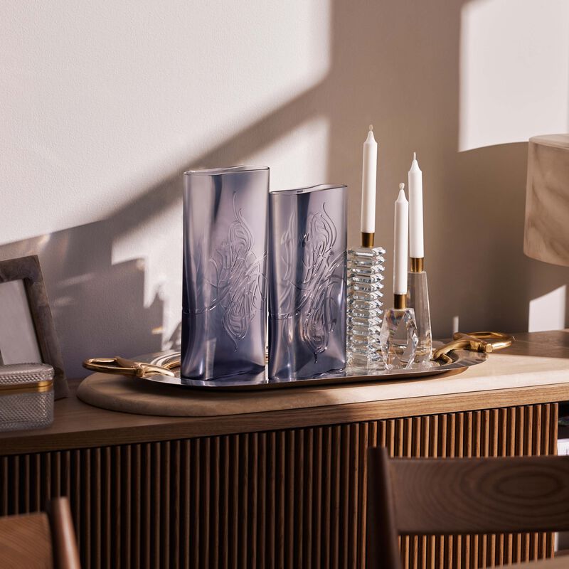 ماريو تشيوني مزهرية شادو بيضاوية طويلة بلون شفاف