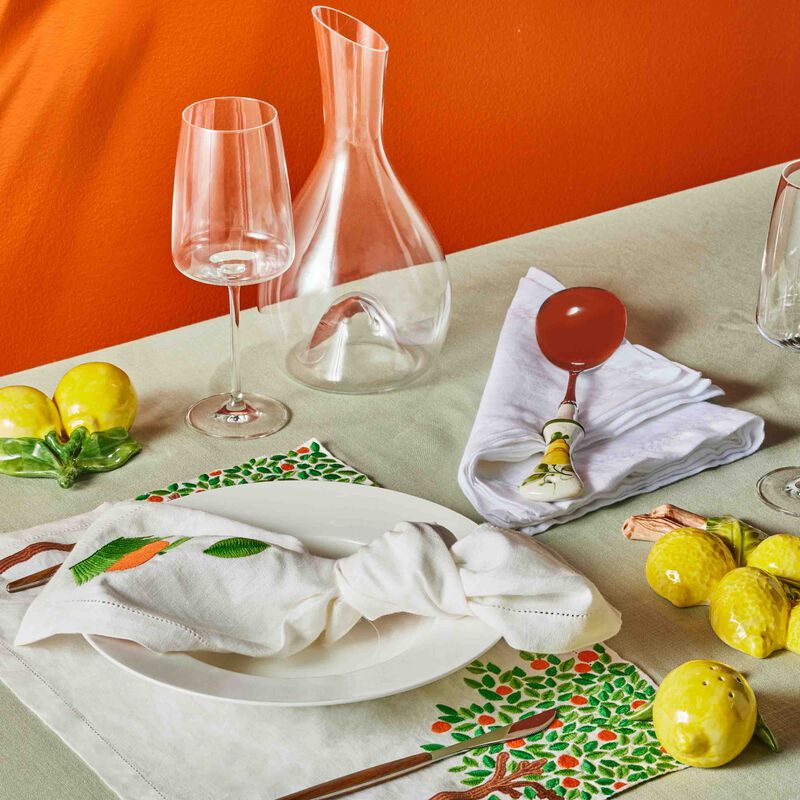 les ottomans lemon ceramic serving spoon white