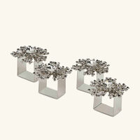 kim seybert gem burst napkin ring silver set of 4