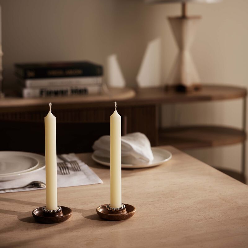 Perles Candle Holder Oak christofle perles candle holder oak